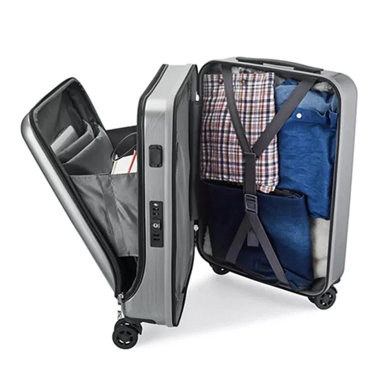 Rolling Travel Suitcase With USB Charger