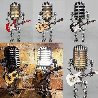 Vintage Microphone Robot Desk Lamp