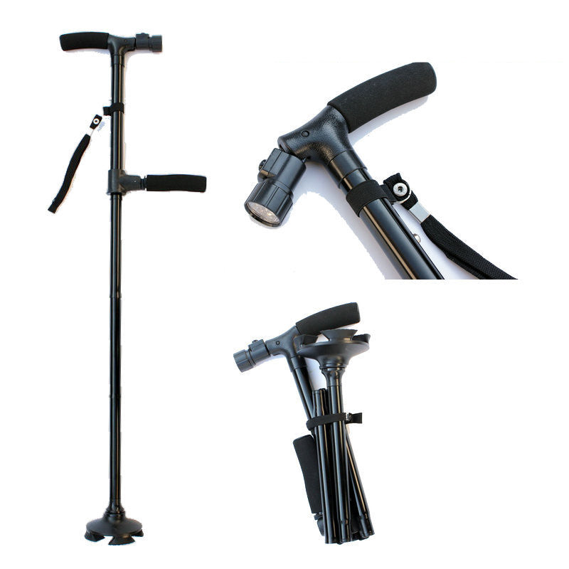 Telescopic Foldable Walking Stick with LED