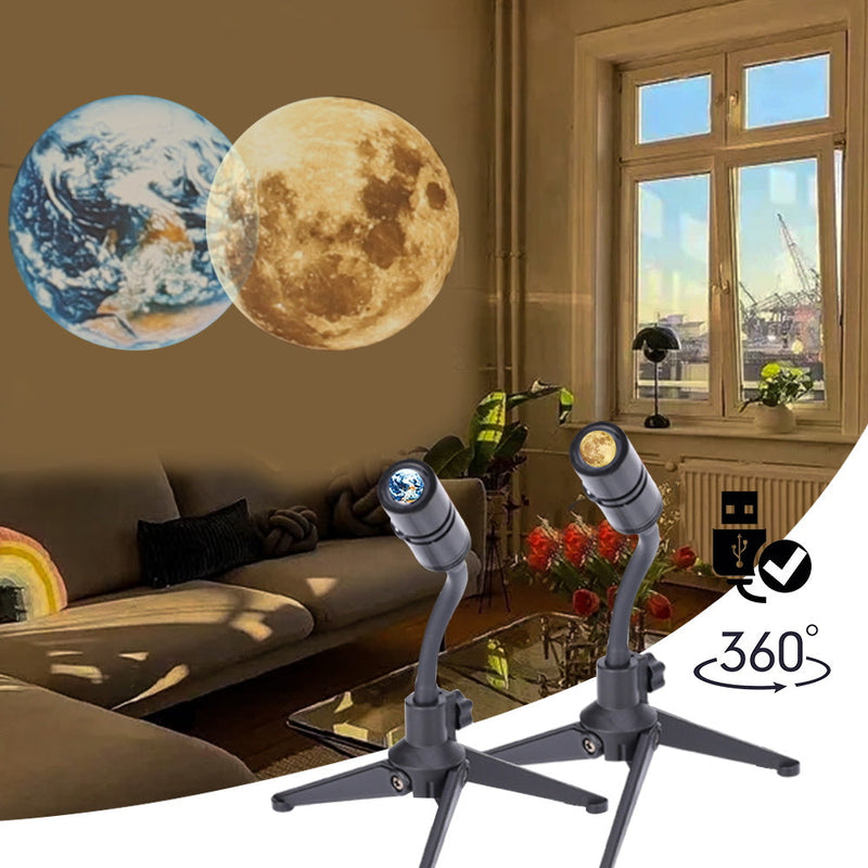 Earth Moon Decoration Rotatable Projector