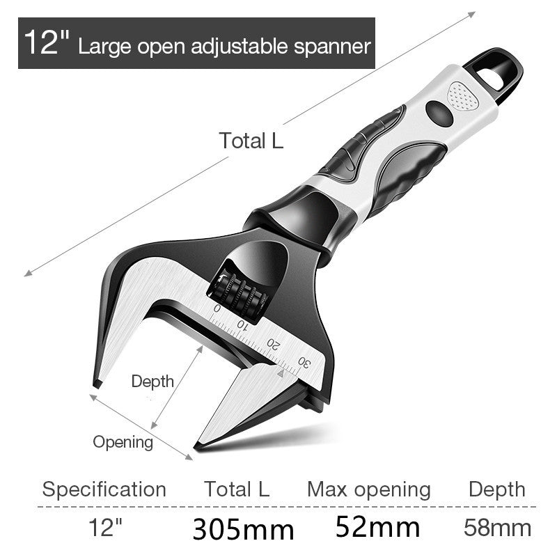 Large Open Adjustable Wrench