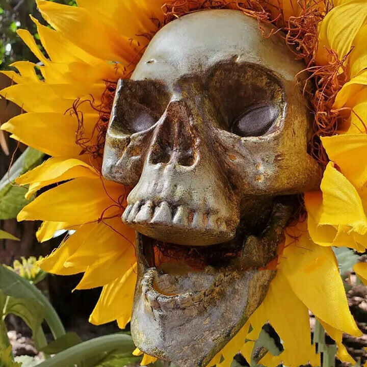 Decorative Skull Sunflower Halloween