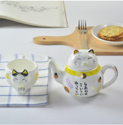 Ceramic Lucky Cat  Teapot set