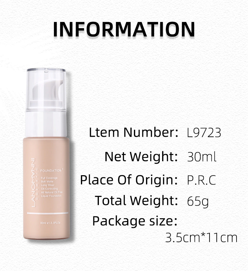 Matte Oil Control Concealer Liquid Foundation