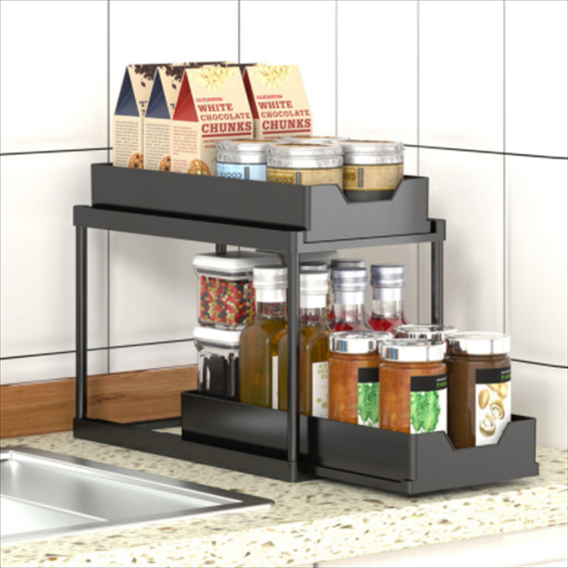 Double Layer Pull Out Seasoning Rack