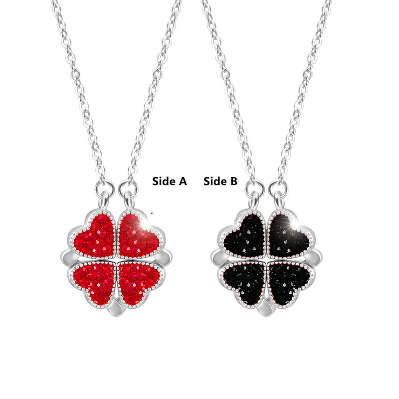 Four Leaf Clover Hearts Necklace