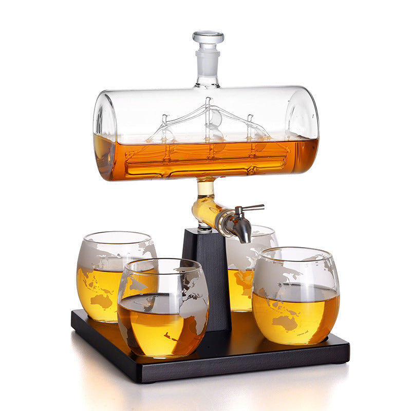 Glass Sailing Wine Decanter