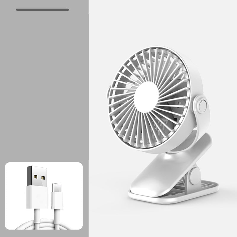 USB Rechargeable Clip Mini Fan