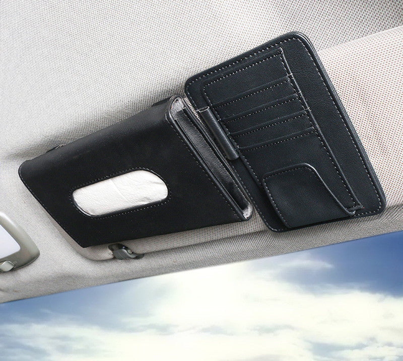 Car Sun Visor Tissue Box With Card Holder