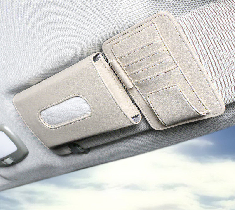 Car Sun Visor Tissue Box With Card Holder