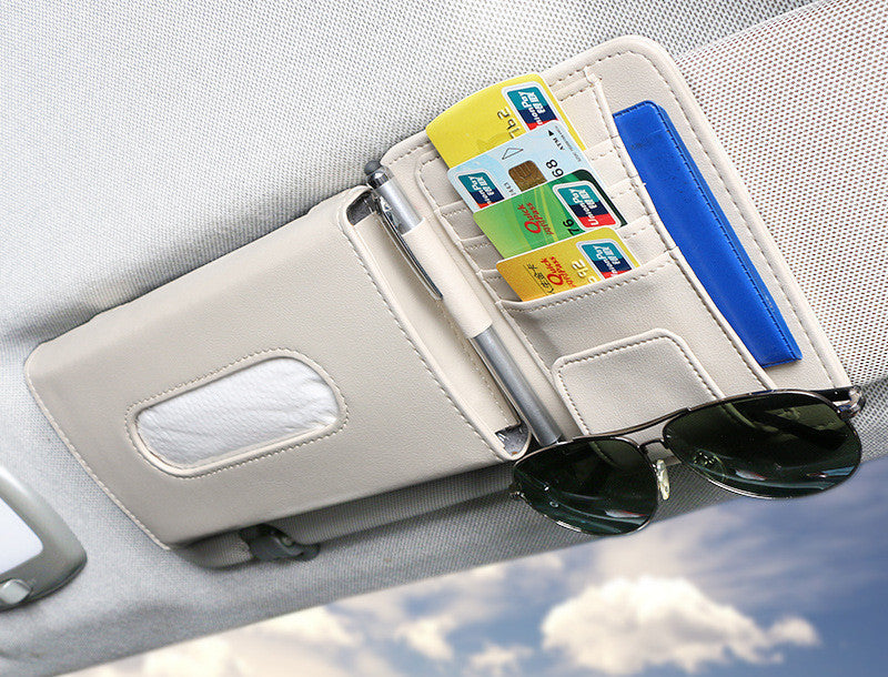 Car Sun Visor Tissue Box With Card Holder