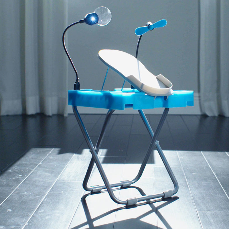 Manicure Stool With Fan Light Magnifying Glass