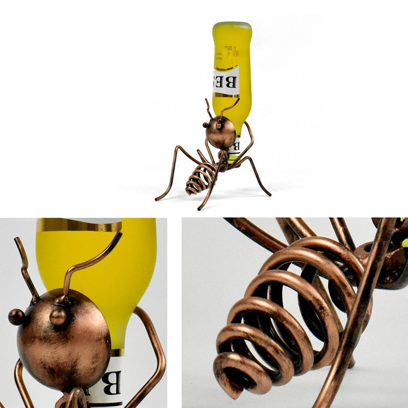 Creative Metal Ant Shaped Bottle Holder