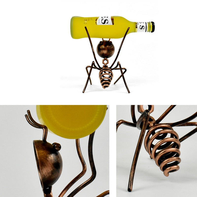 Creative Metal Ant Shaped Bottle Holder