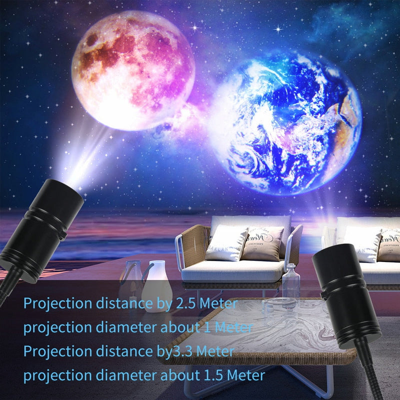 Earth Moon Decoration Rotatable Projector