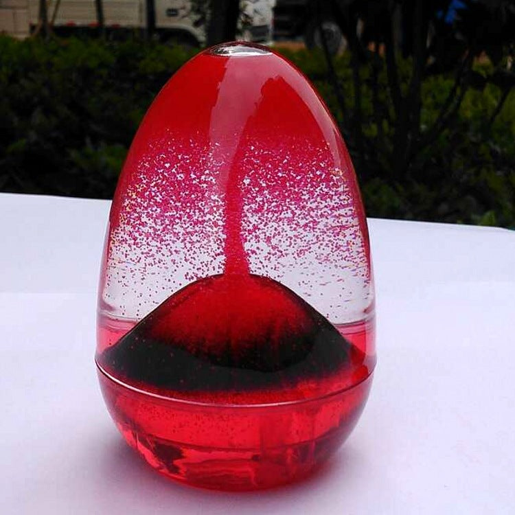 Volcanic Egg Oil Spill Hour Glass With Base