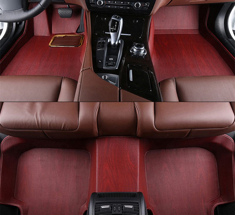 Full Covered Wood Grain Waterproof Car Mat