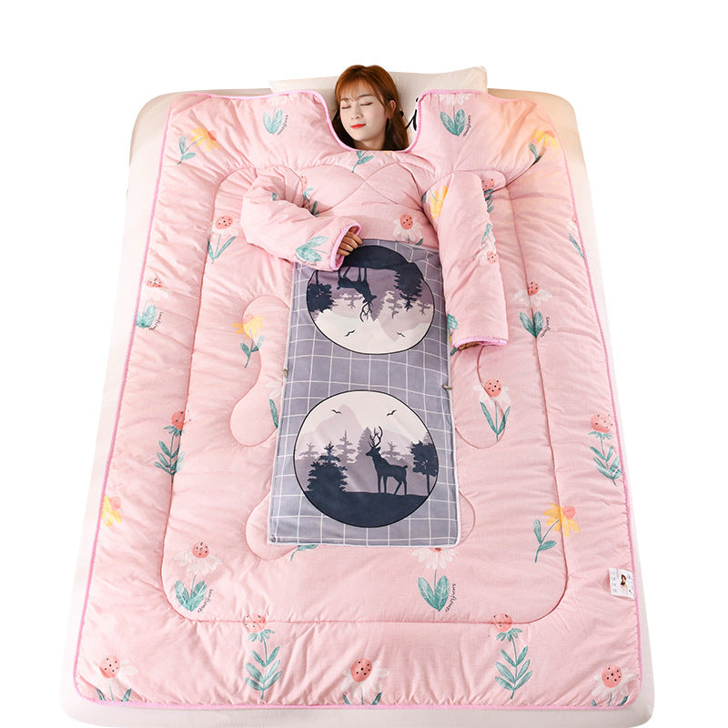 Thickened Sleeping Quilt  With Sleeves