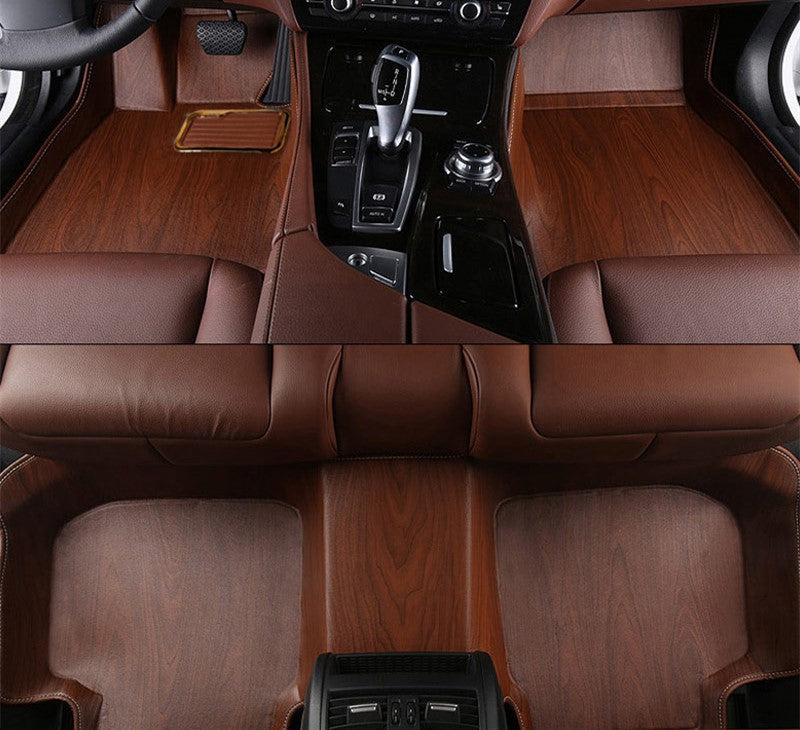 Full Covered Wood Grain Waterproof Car Mat