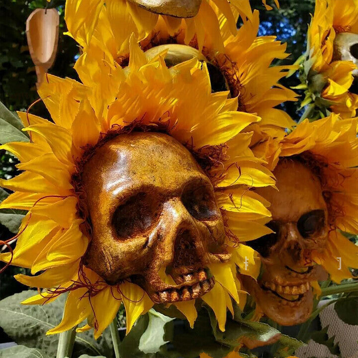 Decorative Skull Sunflower Halloween