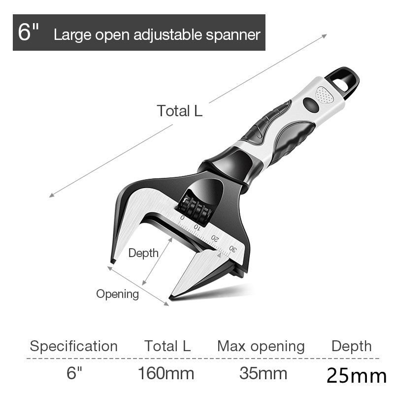 Large Open Adjustable Wrench