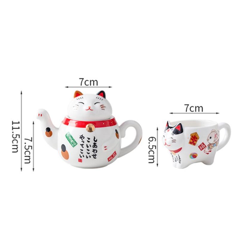 Ceramic Lucky Cat  Teapot set