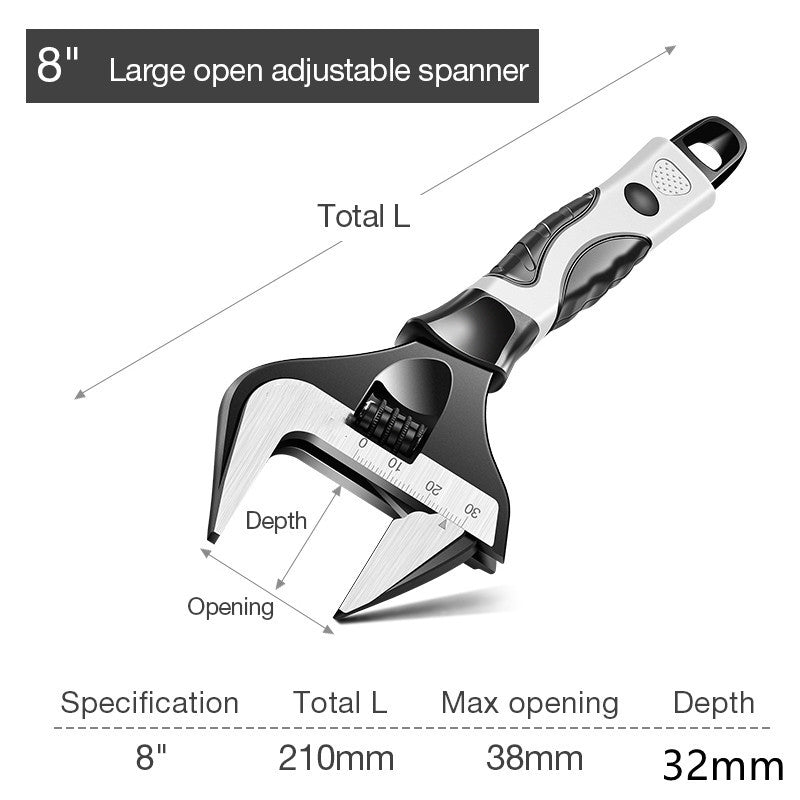 Large Open Adjustable Wrench