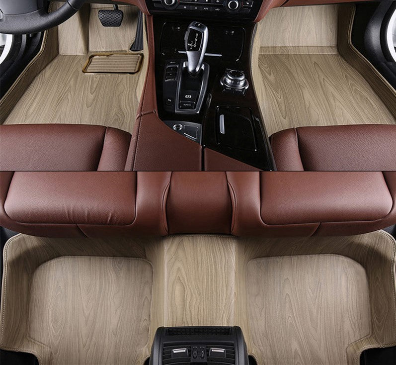 Full Covered Wood Grain Waterproof Car Mat