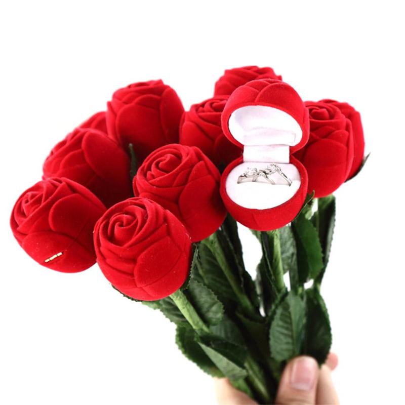 Rose Flower Ring Gift Box