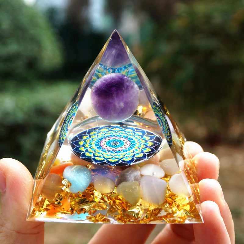 Natural Amethyst Orgone Pyramid