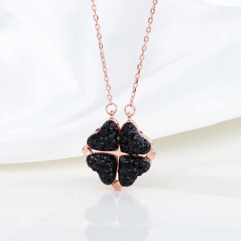 Four Leaf Clover Hearts Necklace