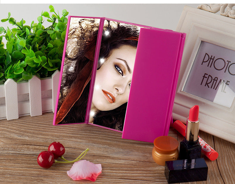 Desktop Portable LED Tri Fold Mirror