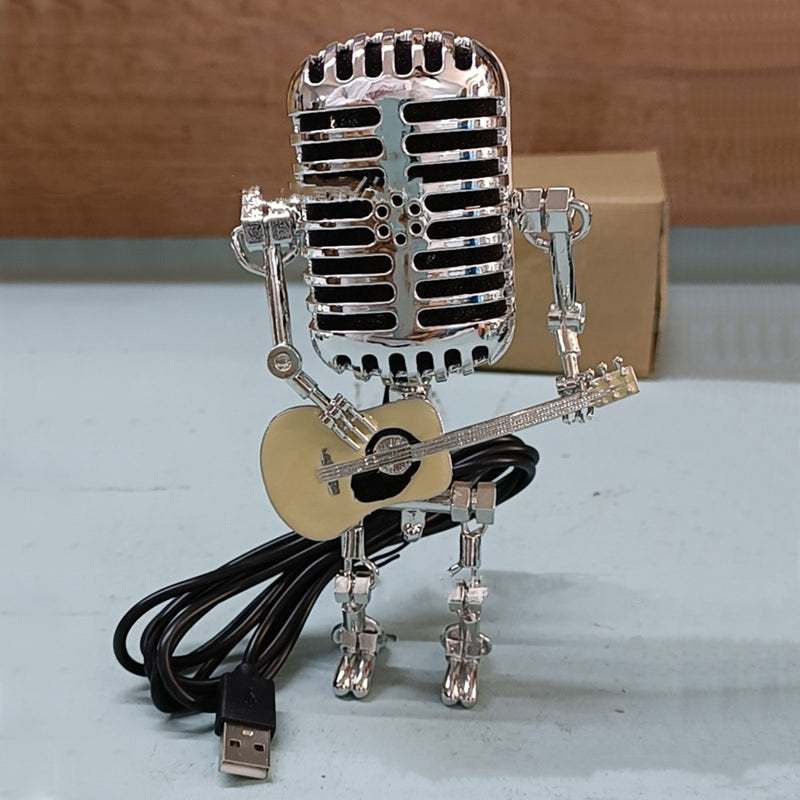 Vintage Microphone Robot Desk Lamp