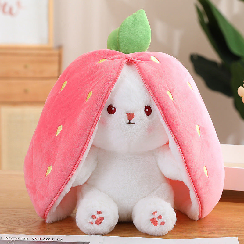 Transformation Strawberry Bunny Plush Toy