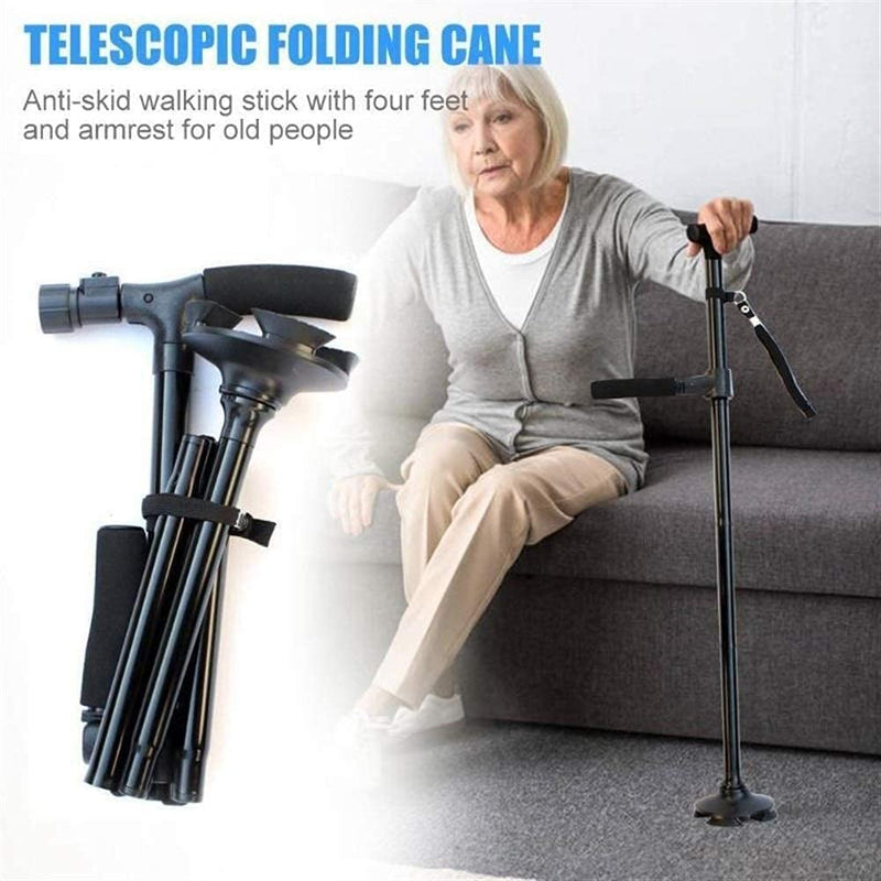 Telescopic Foldable Walking Stick with LED