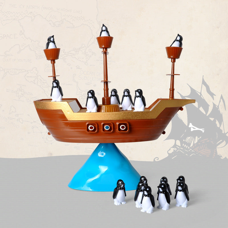 Penguin Pirate Ship Balance Game Toy