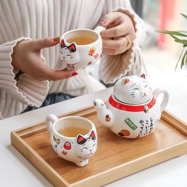 Ceramic Lucky Cat  Teapot set