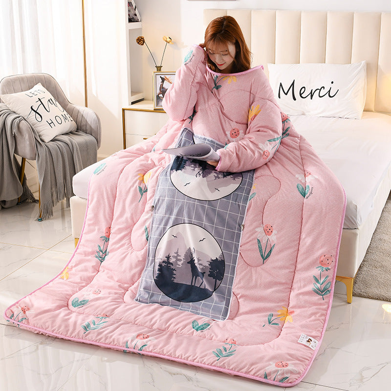 Thickened Sleeping Quilt  With Sleeves