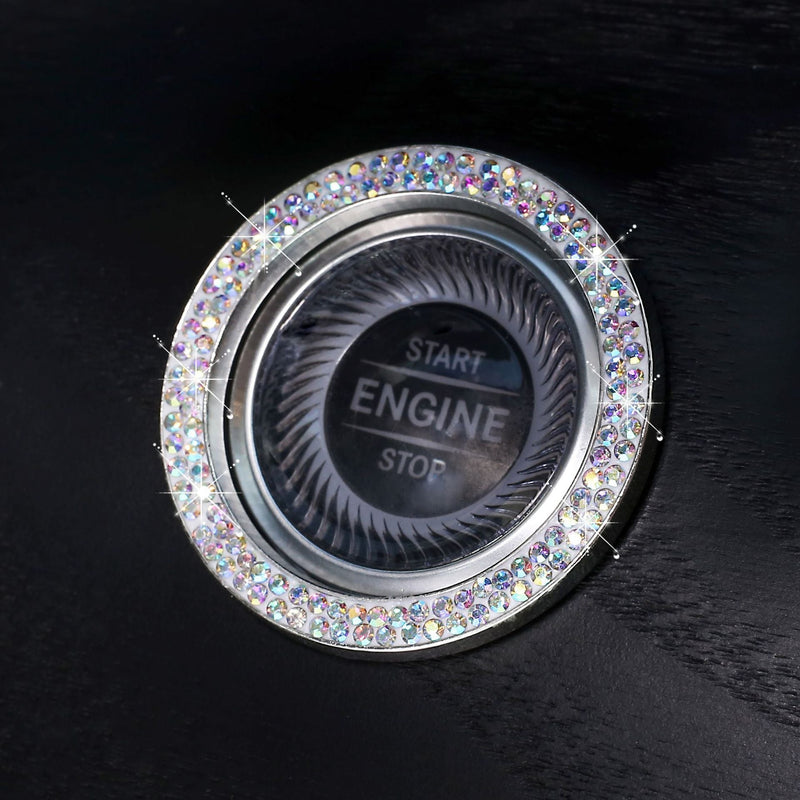 Diamond-Encrusted Car Start Button Ring Stickers