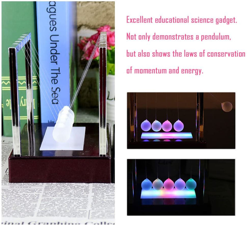 Colored Glowing Newton Pendulum