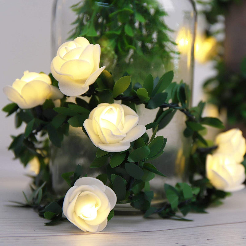 Rose Green Leaf Decoration LED Fairy Lights