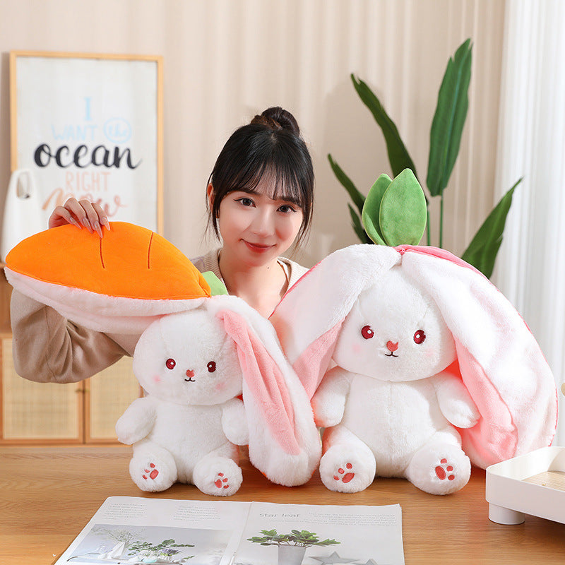 Transformation Strawberry Bunny Plush Toy