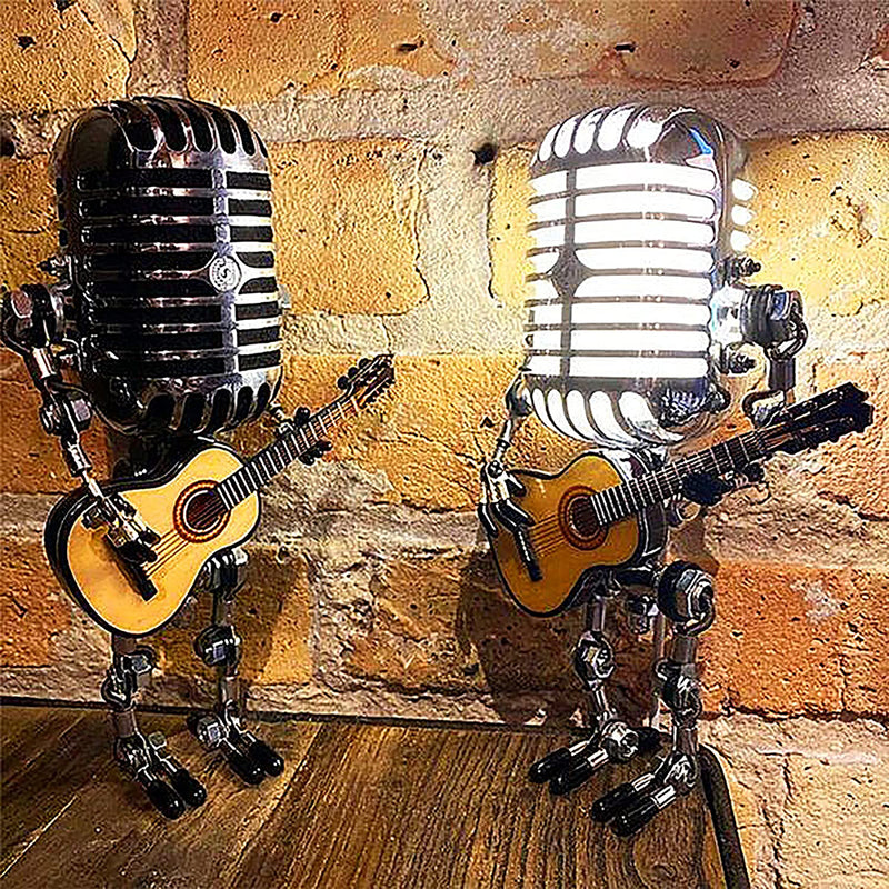 Vintage Microphone Robot Desk Lamp