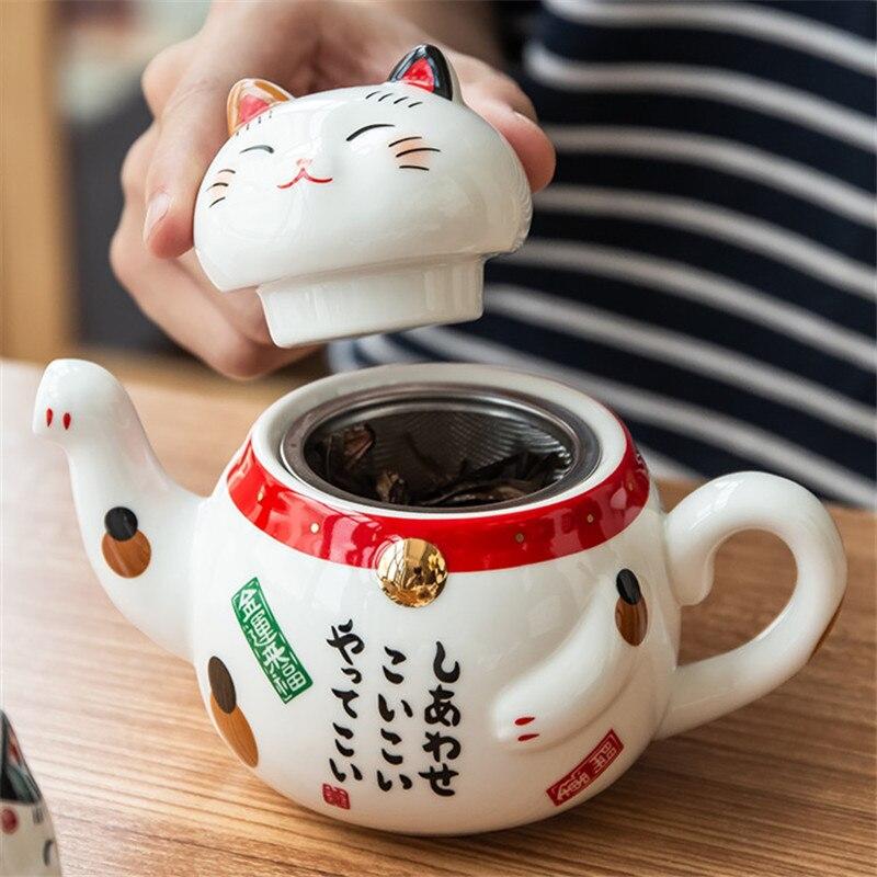 Ceramic Lucky Cat  Teapot set