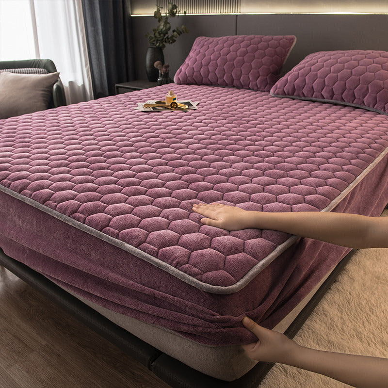 Velvet Quilted Mattress Bed Cover