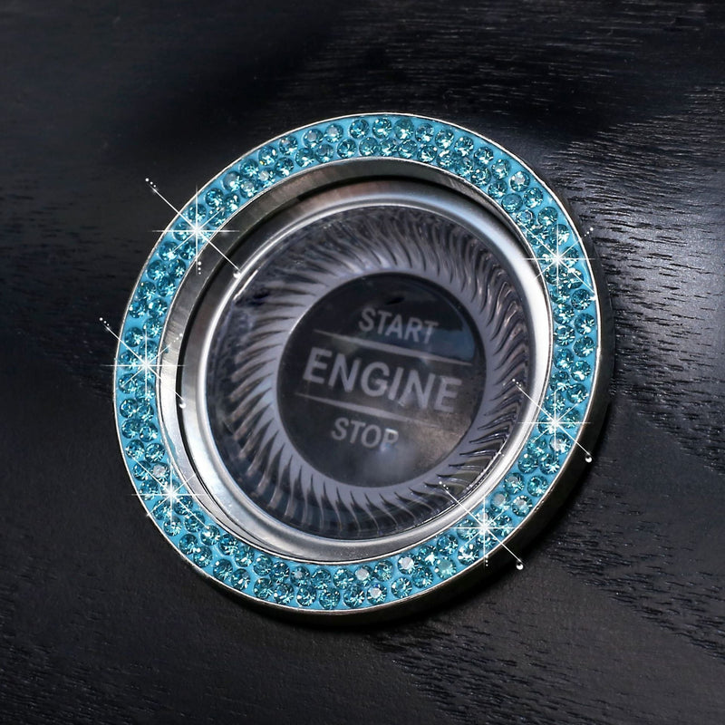 Diamond-Encrusted Car Start Button Ring Stickers