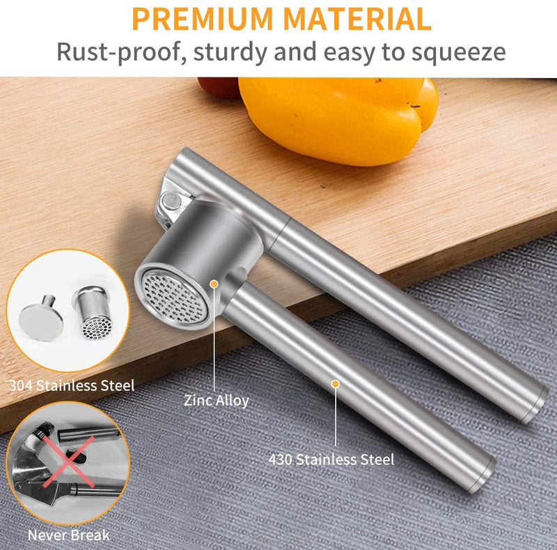 Stainless Steel Extended Garlic Press