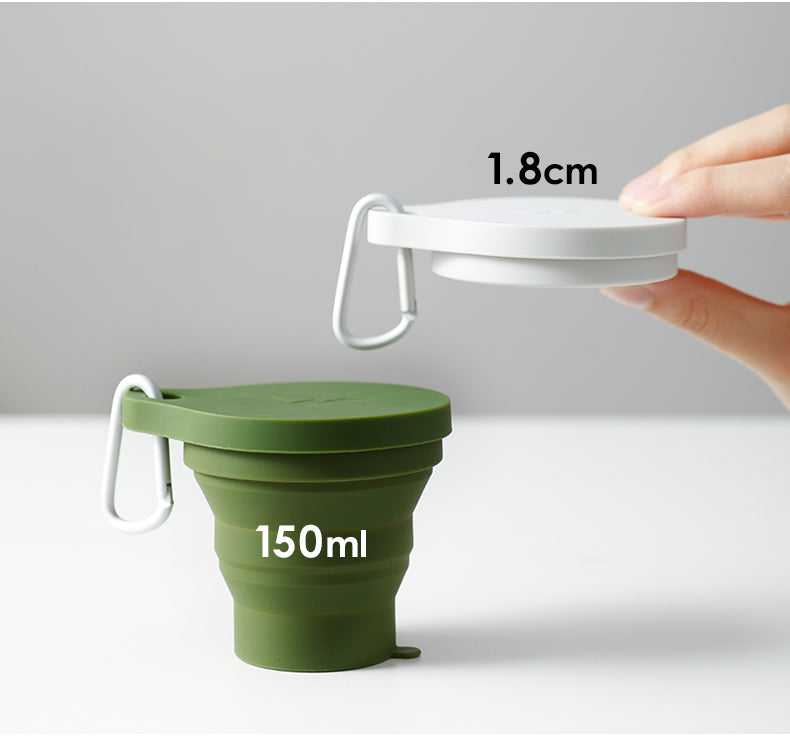 Silicone Folding Travel Cup With Lid