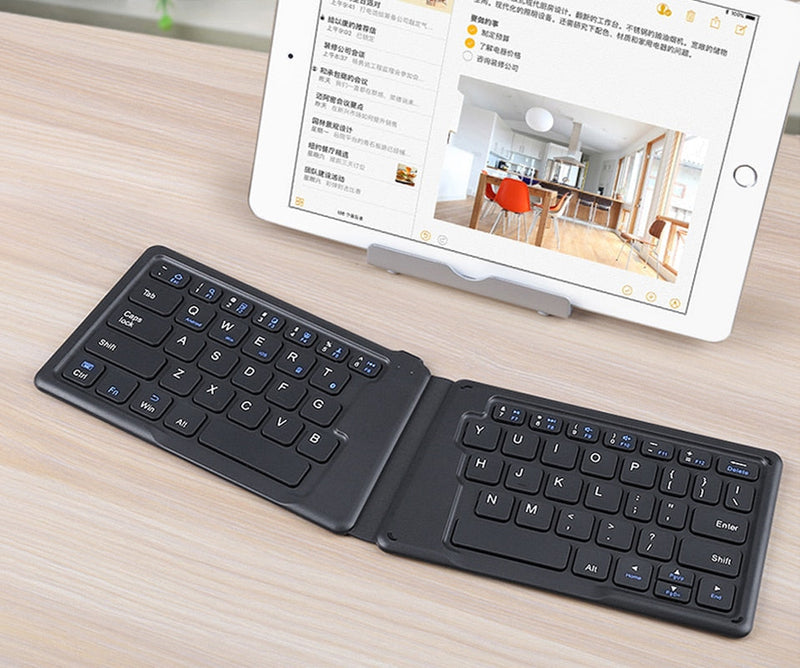 Leather Surface Wireless Folding Keyboard