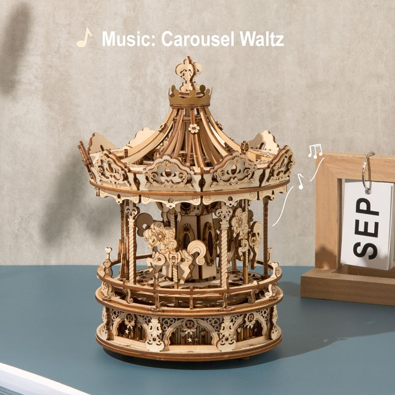 DIY 3D Wooden Puzzle Music Box Toy Gift